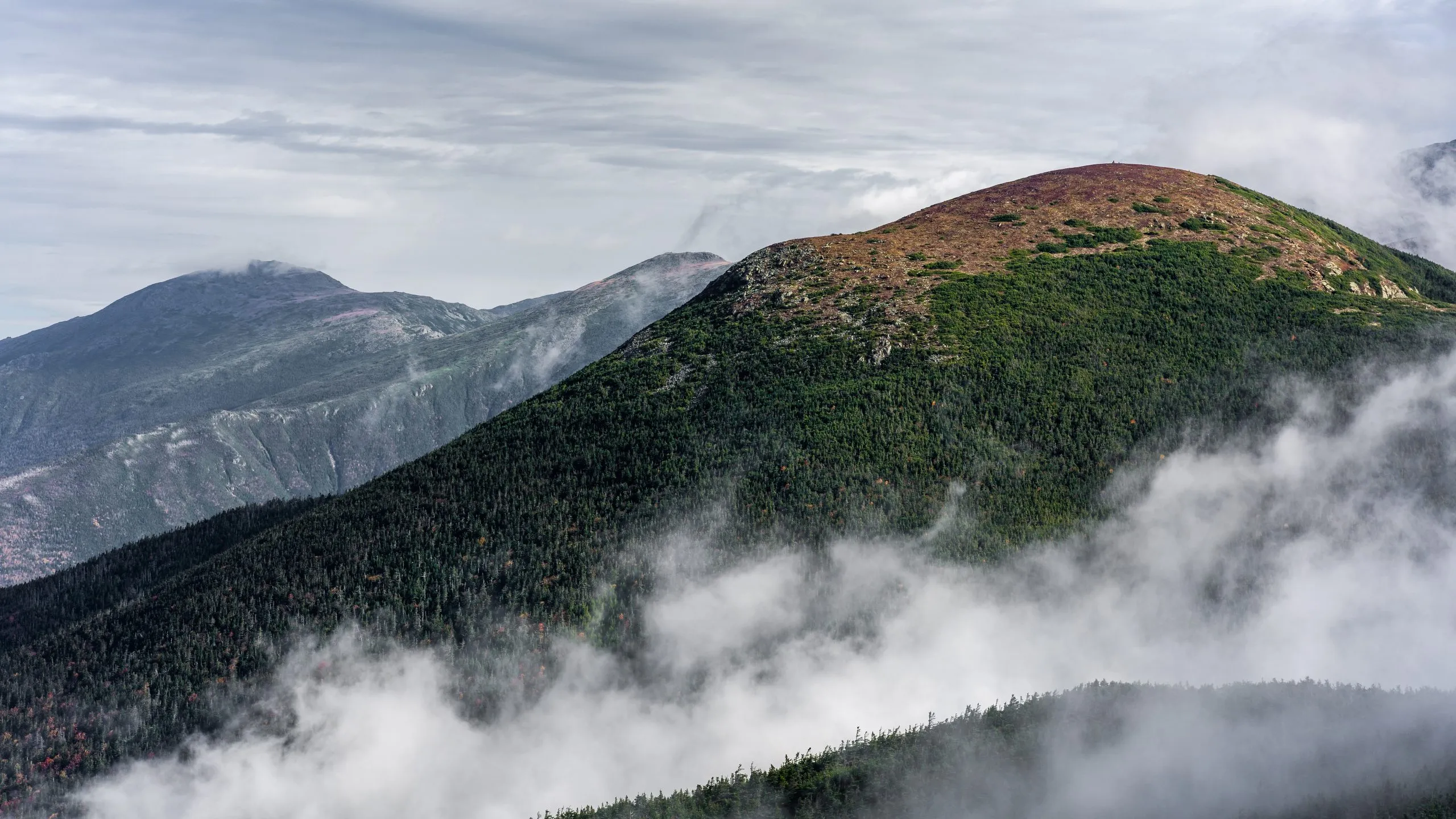 Venture through mists on storied peaks